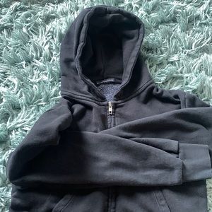 black cropped brandy zip up